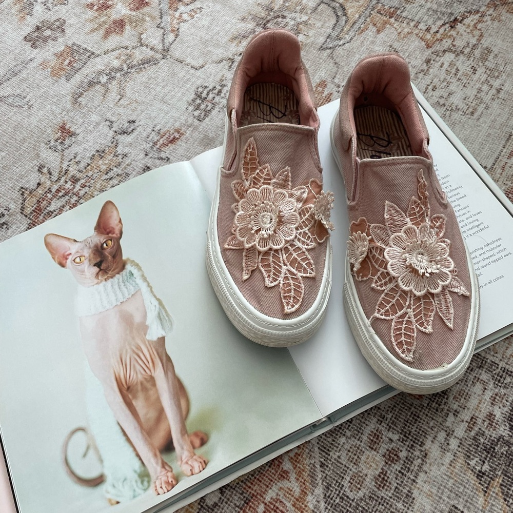 Blowfish floral embellishment slip on sneakers